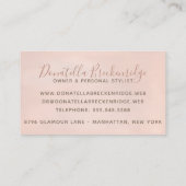 Elegant Roos Gold Confetti Professional Visitekaartje (Achterkant)