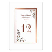 Elegant Roos Gold Copper Floral White Wedding Kaart (Achterkant)