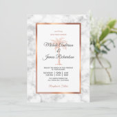 Elegant Roos Gold Copper Marble Palm Tree Weddensc Kaart (Staand voorkant)