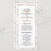 Elegant Roos Gold Copper Marble Palm Tree Weddensc Programmakaart (Voorkant / Achterkant)