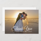 Elegant Roos Gold Copper Palm Tree Weddenfoto Bedankkaart (Voorkant / Achterkant)