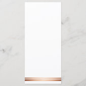 Elegant Roos Gold Copper White Wedding Menu (Achterkant)