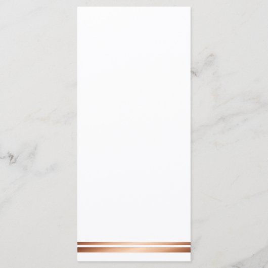 Elegant Roos Gold Copper White Wedding Menu (Achterkant)