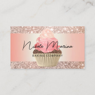 Elegant Roos Gold Cupcake bakkerij Visitekaartje