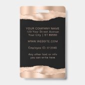 Elegant Roos Gold Custom Medewerker Fotobedrijf Badge (Achterkant)