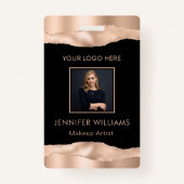 Elegant Roos Gold Custom Medewerker Fotobedrijf Badge (Voorkant)
