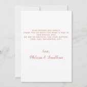 Elegant Roos Gold Custom Pet Photo Dog Weddenschap Bedankkaart (Achterkant)