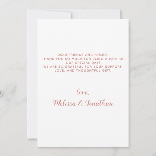 Elegant Roos Gold Custom Pet Photo Dog Weddenschap Bedankkaart (Achterkant)