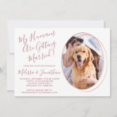 Elegant Roos Gold Custom Pet Photo Dog Weddenschap Kaart (Voorkant)