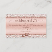 Elegant Roos Gold Damask Monogram Weddenschap Webs Informatiekaartje (Voorkant)