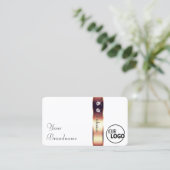 Elegant Roos Gold Decor op White Diamonds voeg Log Visitekaartje (Staand voorkant)