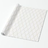 Elegant Roos Gold Diamond Pattern Gift Wrap Paper Cadeaupapier (Uitgerold)
