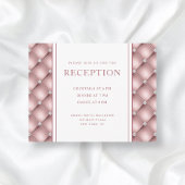 Elegant Roos Gold Diamond Tufted WeddenOntvangst Informatiekaartje