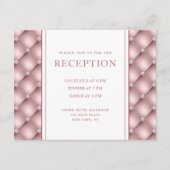 Elegant Roos Gold Diamond Tufted WeddenOntvangst Informatiekaartje (Voorkant)