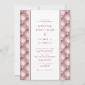 Elegant Roos Gold Diamond Tufted Wedding Kaart (Voorkant)