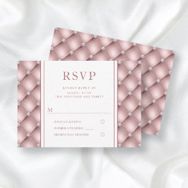 Elegant Roos Gold Diamond Tufted Wedding RSVP