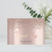 Elegant Roos Gold Diamonds Hartelijk dank Bedankkaart (Staand voorkant)