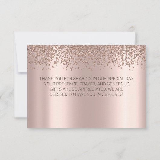 Elegant Roos Gold Diamonds Hartelijk dank Bedankkaart (Achterkant)