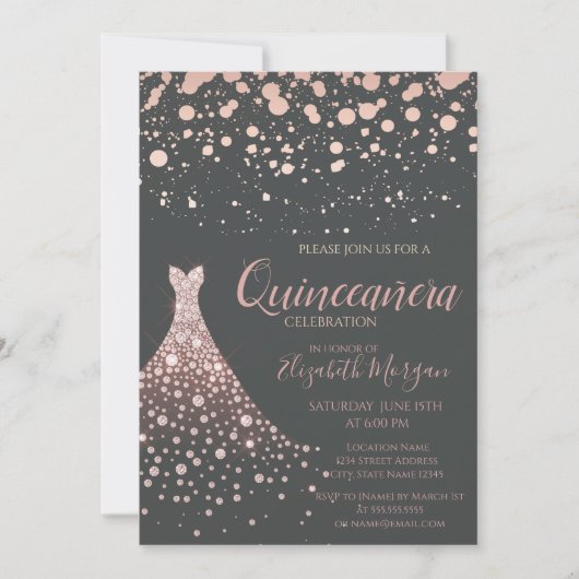 Elegant Roos Gold Diamonds Kaart (Voorkant)