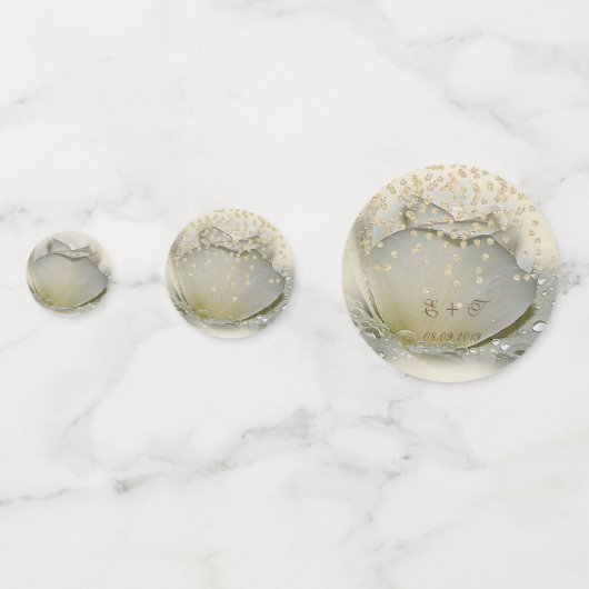 Elegant Roos, Gold Diamonds, liefdesnaam Confetti (Voorkanten)