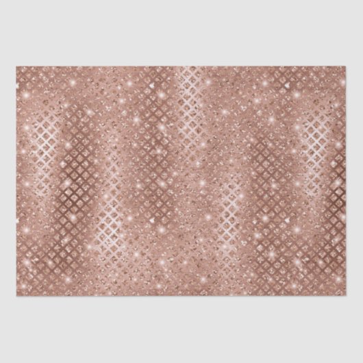 Elegant Roos Gold Diamonds Metallic Glitter Tissuepapier (Voorkant)