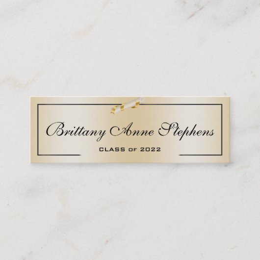 Elegant Roos Gold Diploma Contactkaartje (Voorkant)