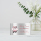 Elegant Roos Gold Dog Paw Pet Grooming Service Visitekaartje (Staand voorkant)