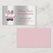 Elegant Roos Gold Dog Paw Pet Grooming Service Visitekaartje (Voorkant / Achterkant)