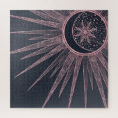 Elegant Roos Gold Doodles Sun Moon Mandala Design Legpuzzel (Verticaal)