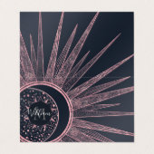 Elegant Roos Gold Doodles Sun Moon Mandala Design Visitekaartje (Buitenkant ongevouwen)