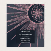 Elegant Roos Gold Doodles Sun Moon Mandala Design Visitekaartje (Binnenkant ongevouwen)