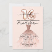 Elegant Roos Gold Dress Confetti Cream Sweet 16 Kaart (Voorkant)