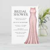 Elegant Roos Gold Dress Vrijgezellenfeest Kaart (Staand voorkant)