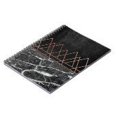 Elegant Roos Gold-driehoeken & zwart-witmarmer Notitieboek (Linkerzijde)