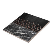 Elegant Roos Gold-driehoeken & zwart-witmarmer Tegeltje (Zijkant)