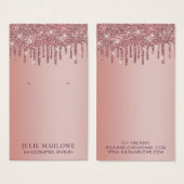 Elegant Roos Gold Dripping Glitter Oorbel Display Visitekaartje (Voorkant /achterkant)