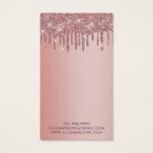 Elegant Roos Gold Dripping Glitter Oorbel Display Visitekaartje (Achterkant)