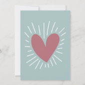 Elegant Roos Gold, Dusty Blue & White Wavy Border Kaart (Achterkant)