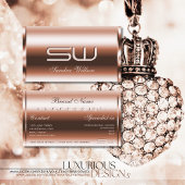 Elegant Roos Gold Effect 3D Optisch monogram Visitekaartje