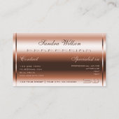 Elegant Roos Gold Effect Faux 3D Monogram Kwalitei Visitekaartje (Achterkant)