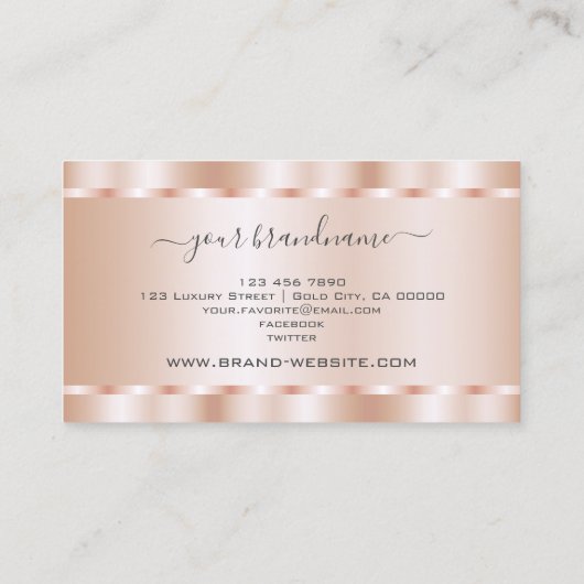 Elegant Roos Gold Effect Glamor Professional Visitekaartje (Achterkant)