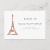 Elegant Roos Gold Eiffel Tower Weddenschap Informatiekaartje (Voorkant)