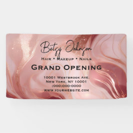 Elegant Roos Gold en Glitter Business Sign Spandoek