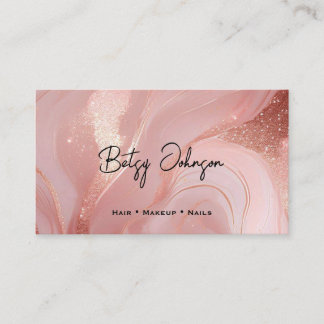 Elegant Roos Gold en Glitter gemarmerd Visitekaartje