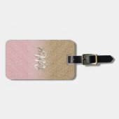 Elegant Roos Gold en Gold Glitter Sparkles foto Bagagelabel (Voorkant horizontaal)