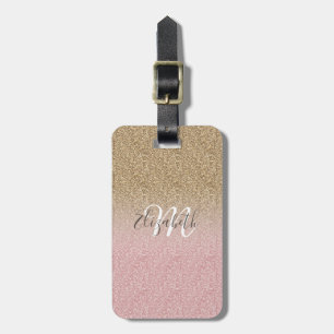 Elegant Roos Gold en Gold Glitter Sparkles foto Bagagelabel