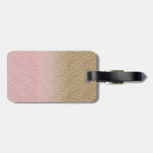 Elegant Roos Gold en Gold Glitter Sparkles foto Bagagelabel (Achterkant horizontaal)