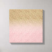 Elegant Roos Gold en Gold Glitter Sparkles foto Canvas Afdruk (Voorkant)