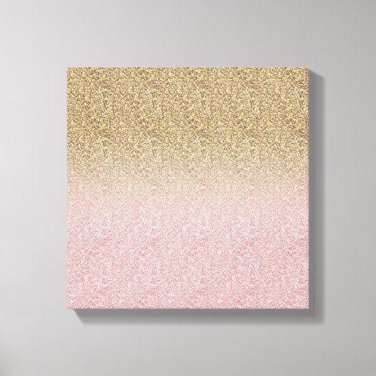 Elegant Roos Gold en Gold Glitter Sparkles foto Canvas Afdruk (Voorkant)