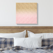 Elegant Roos Gold en Gold Glitter Sparkles foto Canvas Afdruk (Insitu (Slaapkamer))